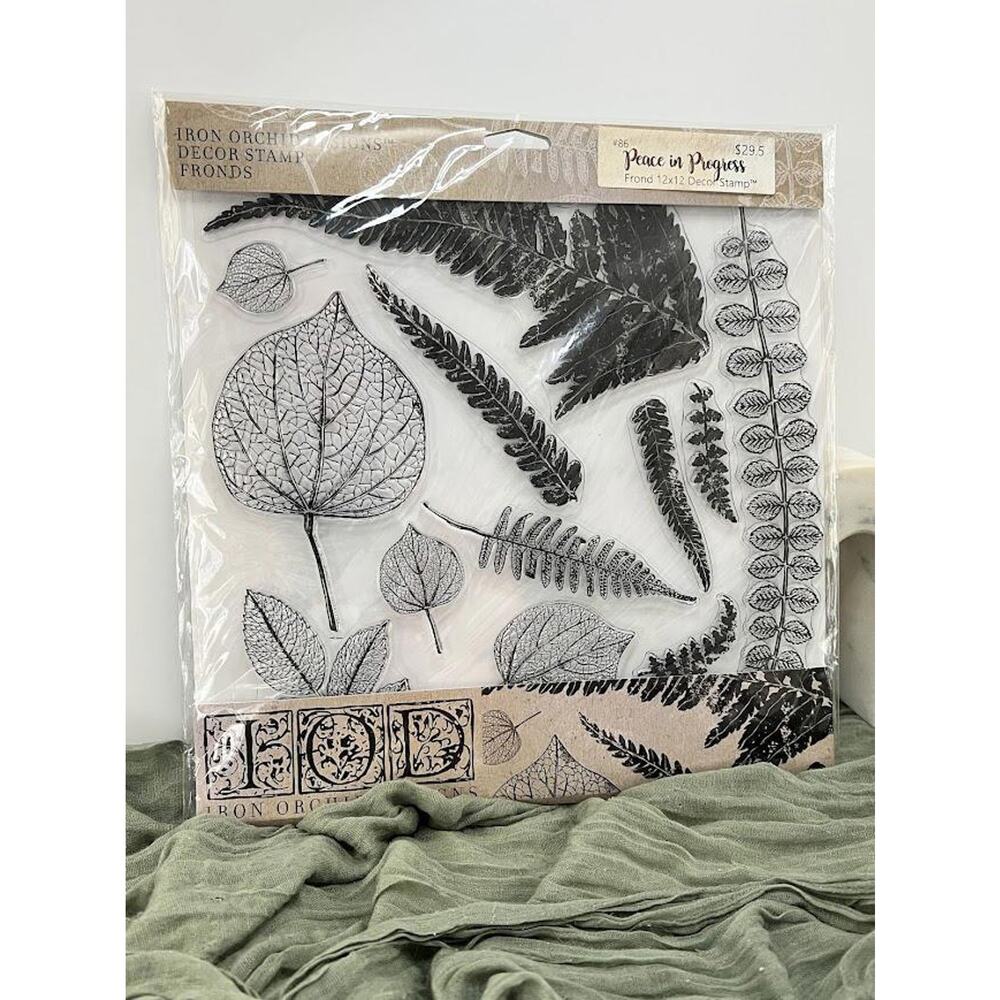Fronds IOD Decor Stamp - 12 x 12" - Brand New